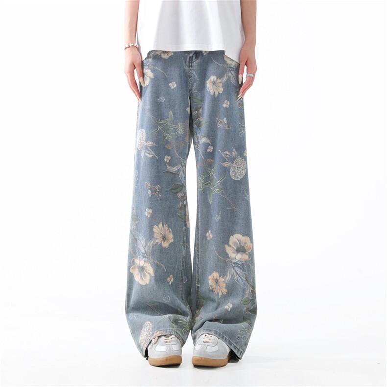 903-AK40-特P55【S-3XL】男女花灰牛仔裤！3，男装牛仔裤，星座903