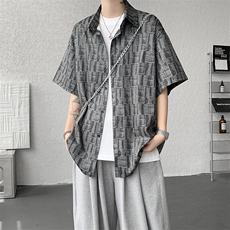 8XL-M花衬衫男款短袖夏季冰丝薄款花衬衣大码寸衫外套DC28013P38，男装衬衫，电商B312
