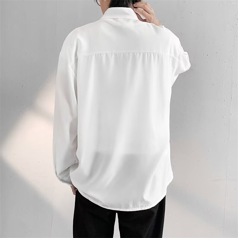 追品立领新中式衬衫男2024新款韩版内搭宽松气质长袖衬衣C321/P38,男装衬衫,星座506