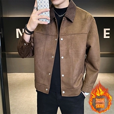 JK903R-P1452025秋冬时尚男士麂皮绒痞帅青年外套加绒加厚夹克衫，男装夹克，星座507A（原星座306B-2）