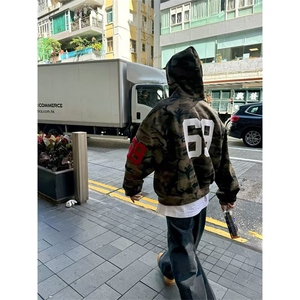 DW367-批58毛巾绣拉链开衫连帽卫衣男女秋季新款外套图片