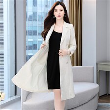 2023年时尚简约大方气质优雅双排扣中长款风衣，女装风衣，时尚俏佳人