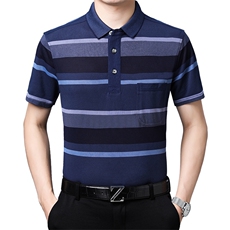 百搭时尚polo男士短袖上衣条纹夏季宽松中年潮流T恤HM1501-P60，男装Polo衫，星座1105-3