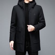 2023冬季90白鸭绒潮流休闲中长款连帽羽绒服羽绒外套HB2181-P330，男装羽绒服，电商B212（原钱塘6029）