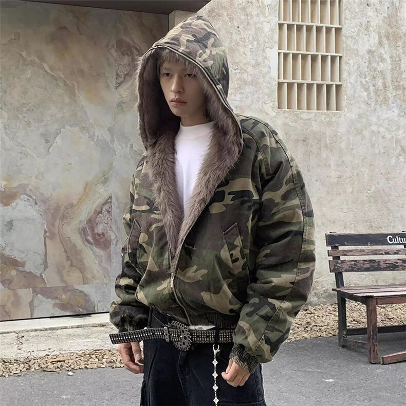 WT140-P120美式复古座山雕迷彩外套冬季加绒保暖短款棉服男女,男装棉衣,星座1501-3