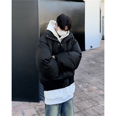 美式潮牌宽松短款面包服外套男士冬季新款加厚立领棉衣W8001-P90，男装棉衣，星座512-4