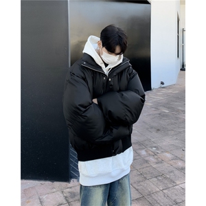 美式潮牌宽松短款面包服外套男士冬季新款加厚立领棉衣 W8001-P90图片