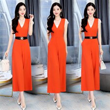 2022年夏季时尚修身显瘦气质优雅两件套连体裤，女装连体裤，时尚俏佳人