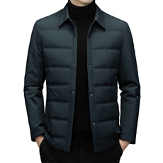羽绒服男士中年翻领宽松爸爸装上衣冬季新款加厚保暖白鸭绒外套，男装羽绒服，电商B212（原钱塘6029）