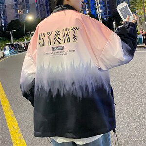JK121  2023秋季大码港风渐变双面穿夹克外套109-JK121-P80图片