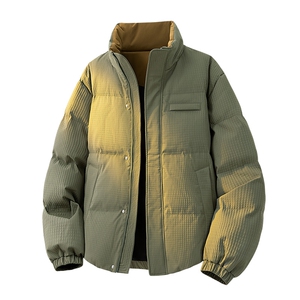 高街肌理感立领羽绒服情侣新玉米格冬装90白鸭绒 SYR2601-P240图片