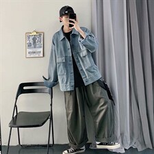 牛仔外套男夹克韩版潮流休闲百搭春秋装潮牌宽松工装上衣523-p55图片
