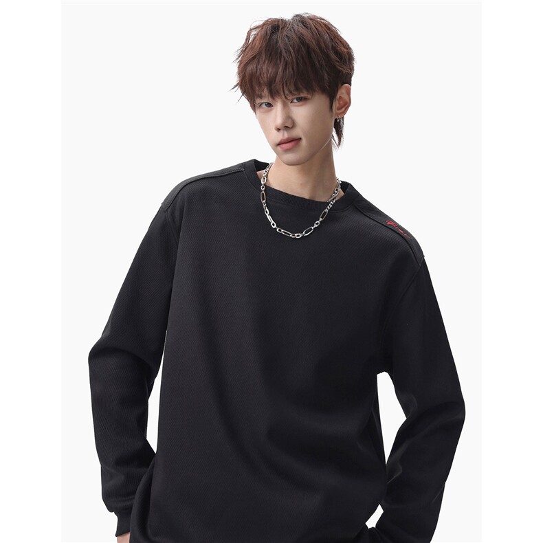 美式蜂窝红标限定基础打底衫休闲T恤刺绣圆领长袖D495特P25，男装T恤，电商A335-1（原A458）