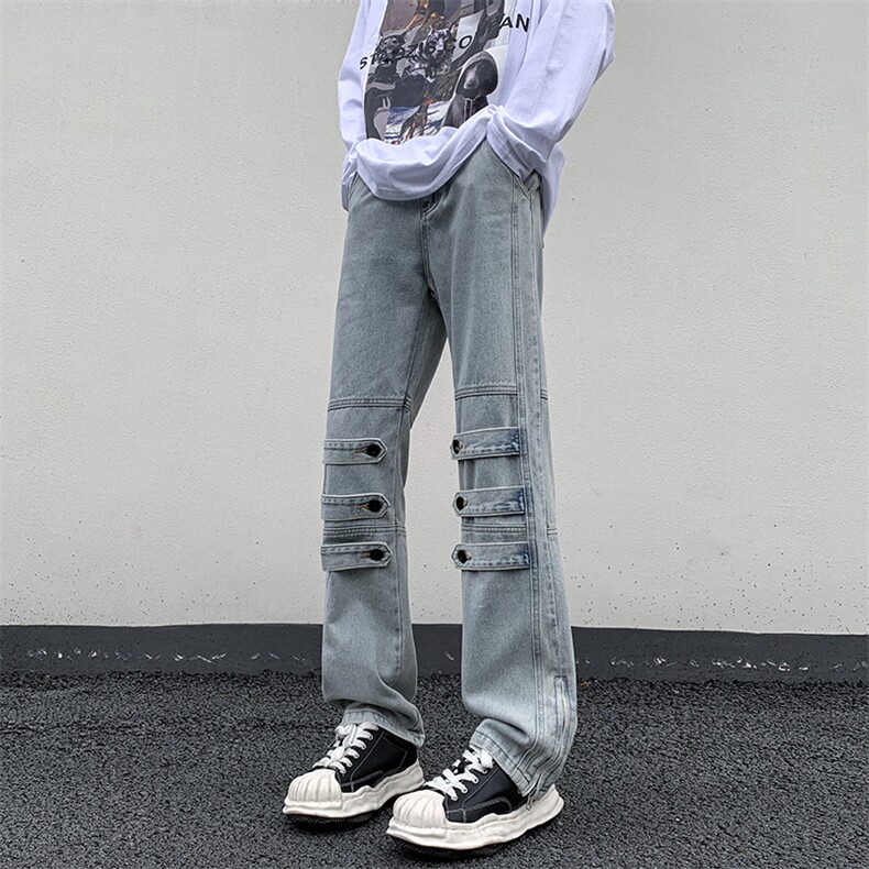 B221 美式ins高街小众个性款拉链牛仔裤 LK23018-P65 控88图片