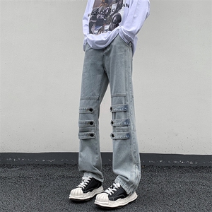 B221 美式ins高街小众个性款拉链牛仔裤 LK23018-P65 控88图片