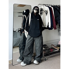 抖音得物供货提供视频秋冬重磅美式宽松织带连帽卫衣04208，男装卫衣，电商A486
