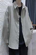 早秋新款千鸟格长袖衬衫宽松青年衣服男A071-C09-P38,男装衬衫,电商A071
