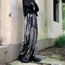 2026港风冰丝扎染抽绳大码M-5XL风休闲裤有套装88798P45，男装休闲套装，星座227-7