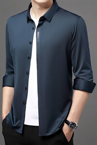 BK6810钱塘2020-2春秋款新款中年男士时尚休闲百搭衬衣货稳P54图片