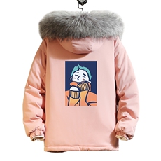 MM48042-P130冬季大毛领衣男士大码加厚袄男服砖墙，男装棉衣，电商A040A