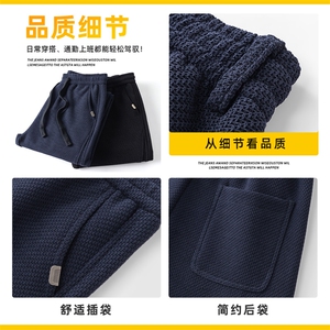 GENIOLAMODE针织提花直筒卫裤男士秋季青少年新款宽松运动休闲裤图片