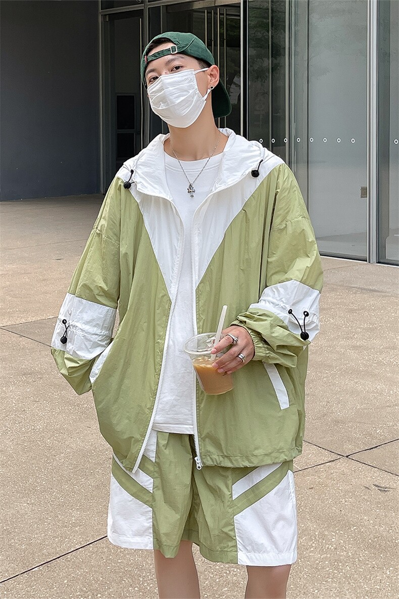 夏季防晒服套装运动风拼色时尚防晒衣夹克衫男XZ514-2-1609-P98,男装防晒衣,星座514-2(原B239)