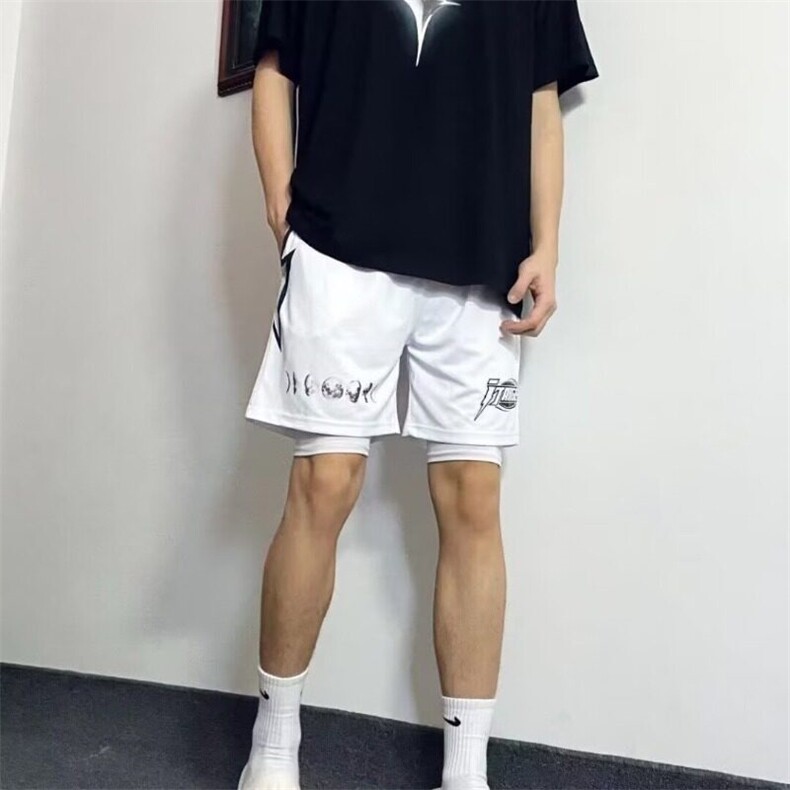 夏季美式运动短裤男四分不过膝运动裤夏季健身跑步透气速干篮球裤,男装牛仔裤,星座506A