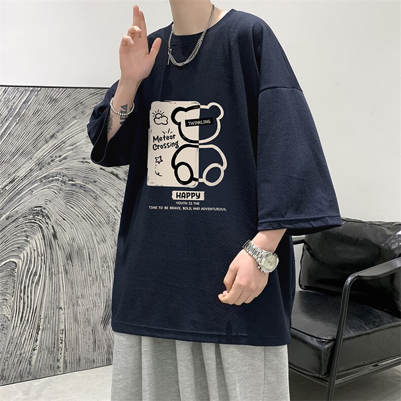 冰丝七分袖t恤男大码五分袖男短袖男中袖Q11352-P30,男装T恤,电商A040