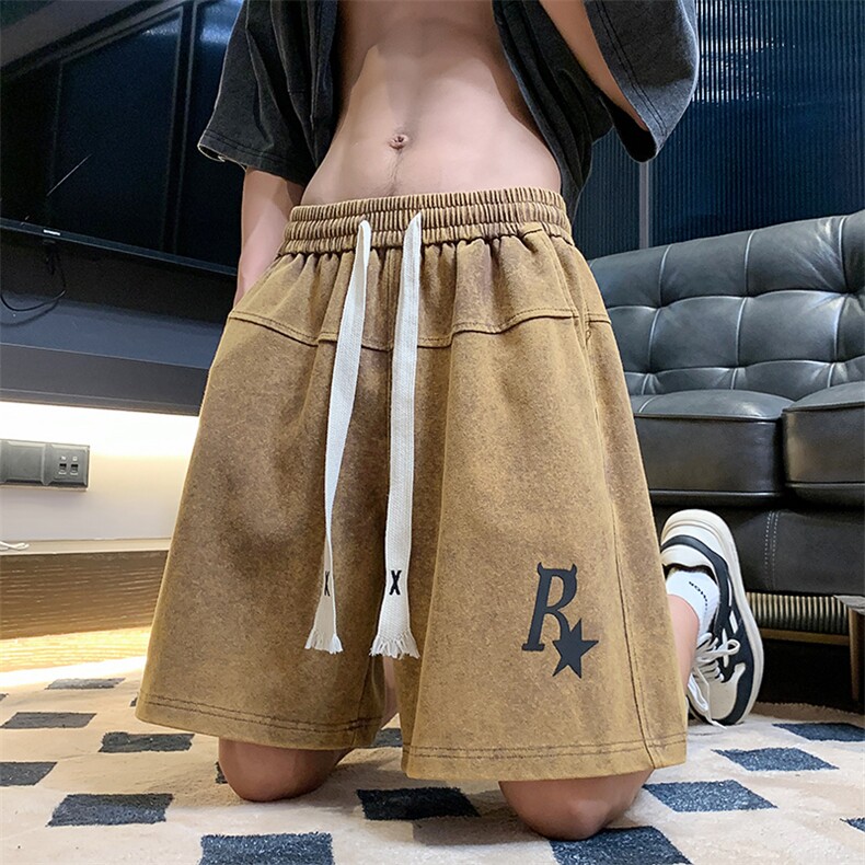 来袭！320重磅水洗做旧春夏新款拼接短裤休闲裤XD22909-P45,男装休闲裤,电商A042