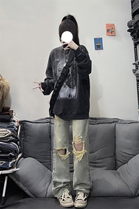 B221 美式ins高街暗黑系小众拉链直筒牛仔裤 LK23073-P65 控88图片