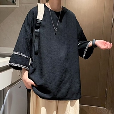 圆领潮宽松型七分袖纯色男ins夏季T恤时尚潮牌城市风貌TX239P38，男装T恤，星座410-2