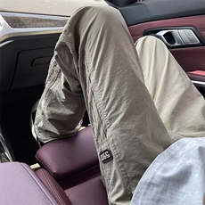 夏季男轻薄透气阔腿休闲裤侧边条纹速干工装休闲长裤KB855，男装休闲裤，星座1116A-1（原606A）