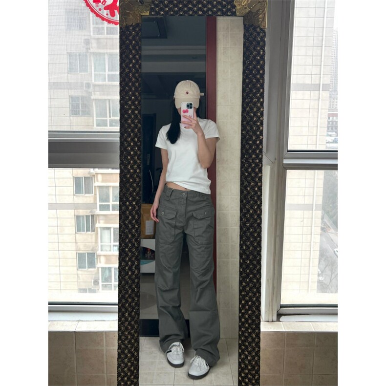 【网图】灰绿色工装裤欧美vibe裤子美式高街伐木裤GZK18LL-特P60,男装工装外套,星座1007（原301D）