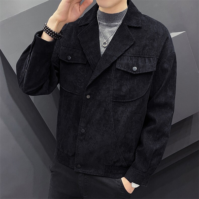 秋冬新款男士翻领灯芯绒休闲西服外套夹克男士上衣JK861-P60,男装夹克,星座1403B