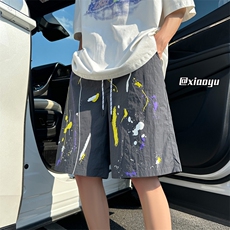 XZ616夏季新款百搭泼墨速干裤休闲短裤TY2509M-5XL特P25控48，男装牛仔裤，星座512A（原616）