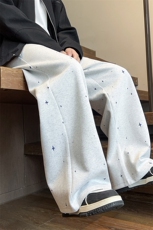 311B-1-1951-P37控69秋冬潮流弯刀裤休闲宽松直筒长裤，男装休闲裤，星座311B-1