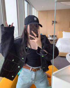 春款经典毛边牛仔，女装，金漫莎