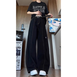 1506-1/K84191/P47个性字母牛仔裤嘻哈ins潮高街潮流痞帅长裤男女图片