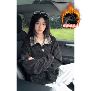 现货雪尼尔500g重磅加绒加厚银狐绒大码上衣T5075J加绒-特P40控78