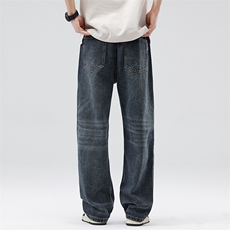 美式高街微喇裤2025新款春季复古宽松直筒阔腿牛仔裤DY96-P70，男装牛仔裤，电商A178-1