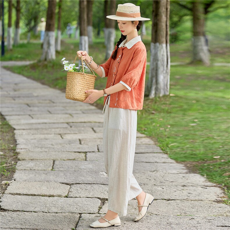 2026年夏季时尚刺绣撞色拼接两件套套装女,女装套装/套裙,依路服饰