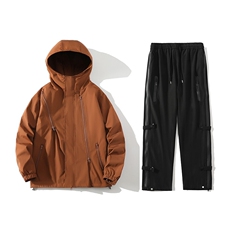 连帽春季冲锋衣套装男潮休闲运动夹克外套上衣A266-TZJK8018-P85，男装夹克，电商A266