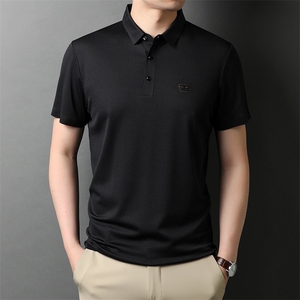 夏季新款男士翻领短袖t恤中年有领男装上衣服休闲POLO衫图片