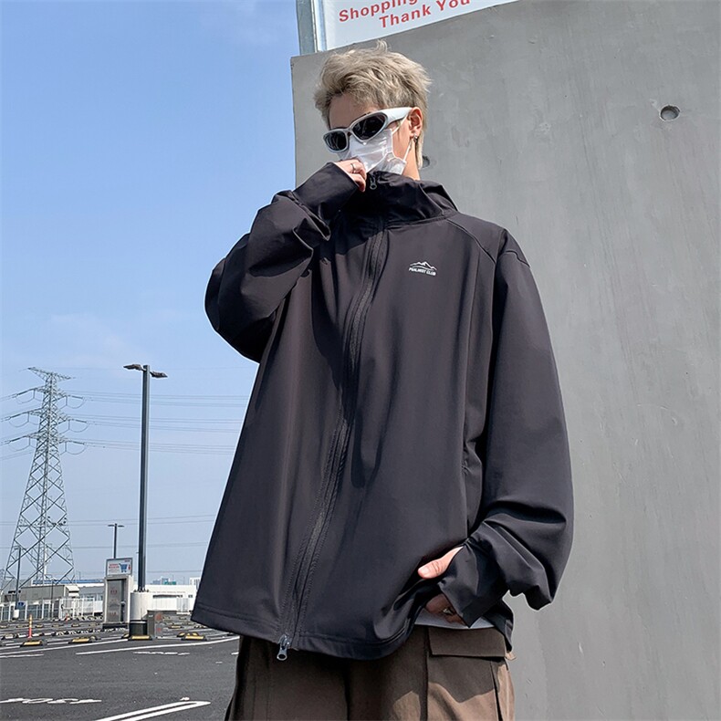 A576-P36日系薄款山系户外冰丝防晒衣潮牌宽松连帽防紫外线外套，男装防晒衣，星座512-6