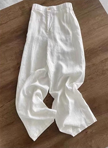 网图现货！夏季超舒服亚麻纯色长裤休闲百搭高级-XK80025-特批45图片