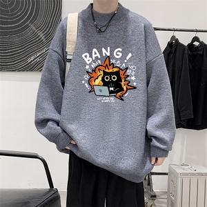 半高领毛衣男大码胖子针织衫毛线衣 M18405-P45 加绒款-P65图片