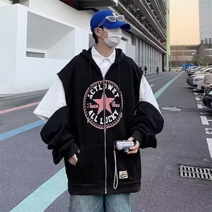 青少年韩版连帽卫衣男潮流港风潮牌宽松学生上衣服外套W11-2/P45图片