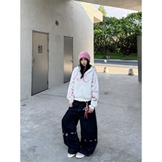 美式字母高级感连帽卫衣女秋冬新款宽松慵懒风oversize外套上衣女，女装短外套，星座506A