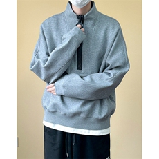 【004】半拉链立领卫衣男士短阔休闲通勤上衣A079-6819-P45，男装卫衣，电商A079