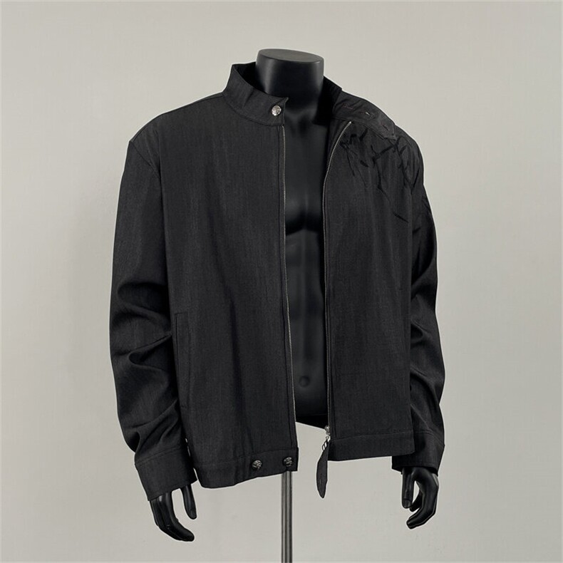 短款垫肩夹克外套男款春秋美式高街立领棒球服JK188-P75,男装夹克,星座308B-1